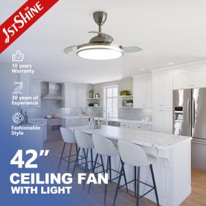 Wholesale Starry Decorative LED Ceiling Fan with Retractable Hidden Blades and Air Conditioning from china suppliers