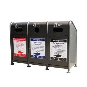 Wholesale Customized Stainless Steel 45L Triple Compartment Trash Can from china suppliers