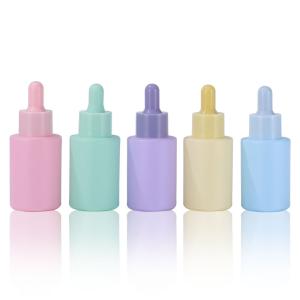 Wholesale Frosted Pink Glass Cosmetic Serum Dropper Bottle 1oz Eco Friendly from china suppliers