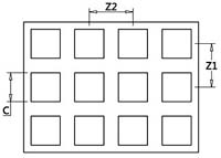 3-30mm Square Hole Perforated Metal, 90° Straight Pattern, 5-70mm Pitch