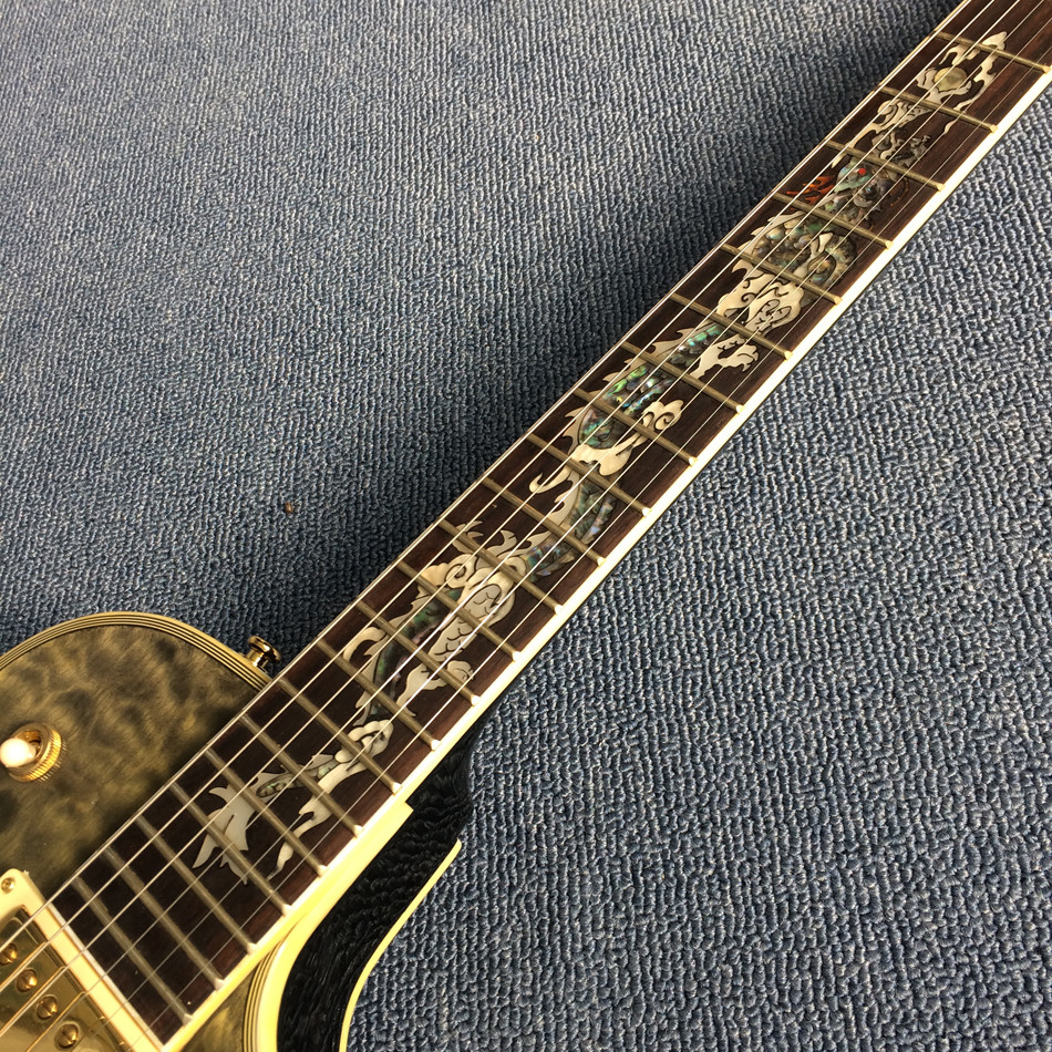 New high-quality custom LP electric guitar, Abalone Dinosaur inlaid fingerboard & body custom LP Electric guitar