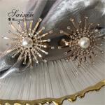 Pearl Napkin And Ring Set Flower Ray Gold Metal 6cm