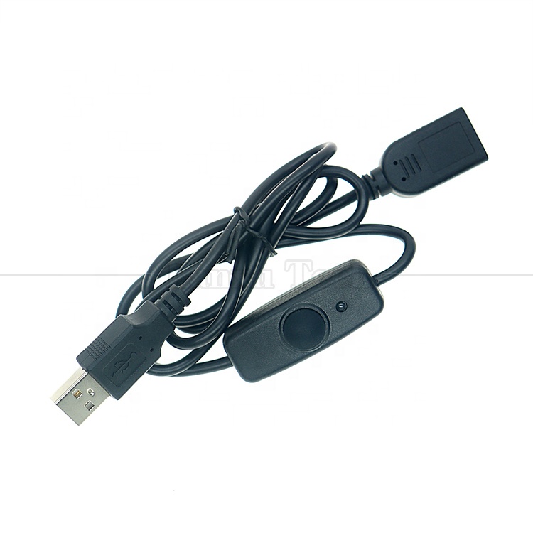 Waterproof Cover Indicator Light Male to Female USB Power ON OFF Charging Switch Cable for Led Lamp Strip
