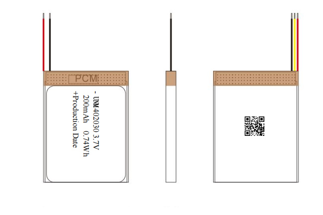 Small Size 402030 3.7V 200mAh Rechargeable Lipo Battery for Electronic Products