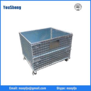 Wholesale Galvanized warehouse collapsilbe stackable steel wire cage from china suppliers