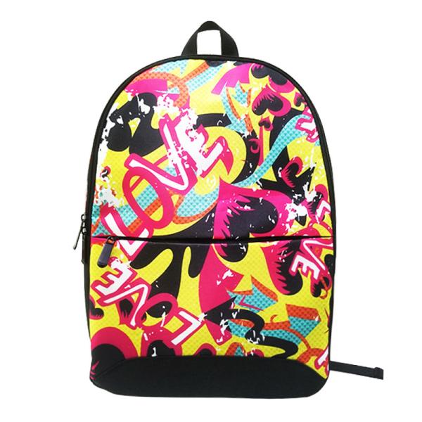 Schoolbag female students Korean graffiti campus backpack simple junior high