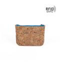 12.5x9x1CM TNT Zippered Coin Purse Women Cork Wood Material SGS