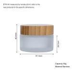 50g 61.3mm Cosmetic Bamboo Bottle Cosmetic Glass Jar Sustainable Packaging