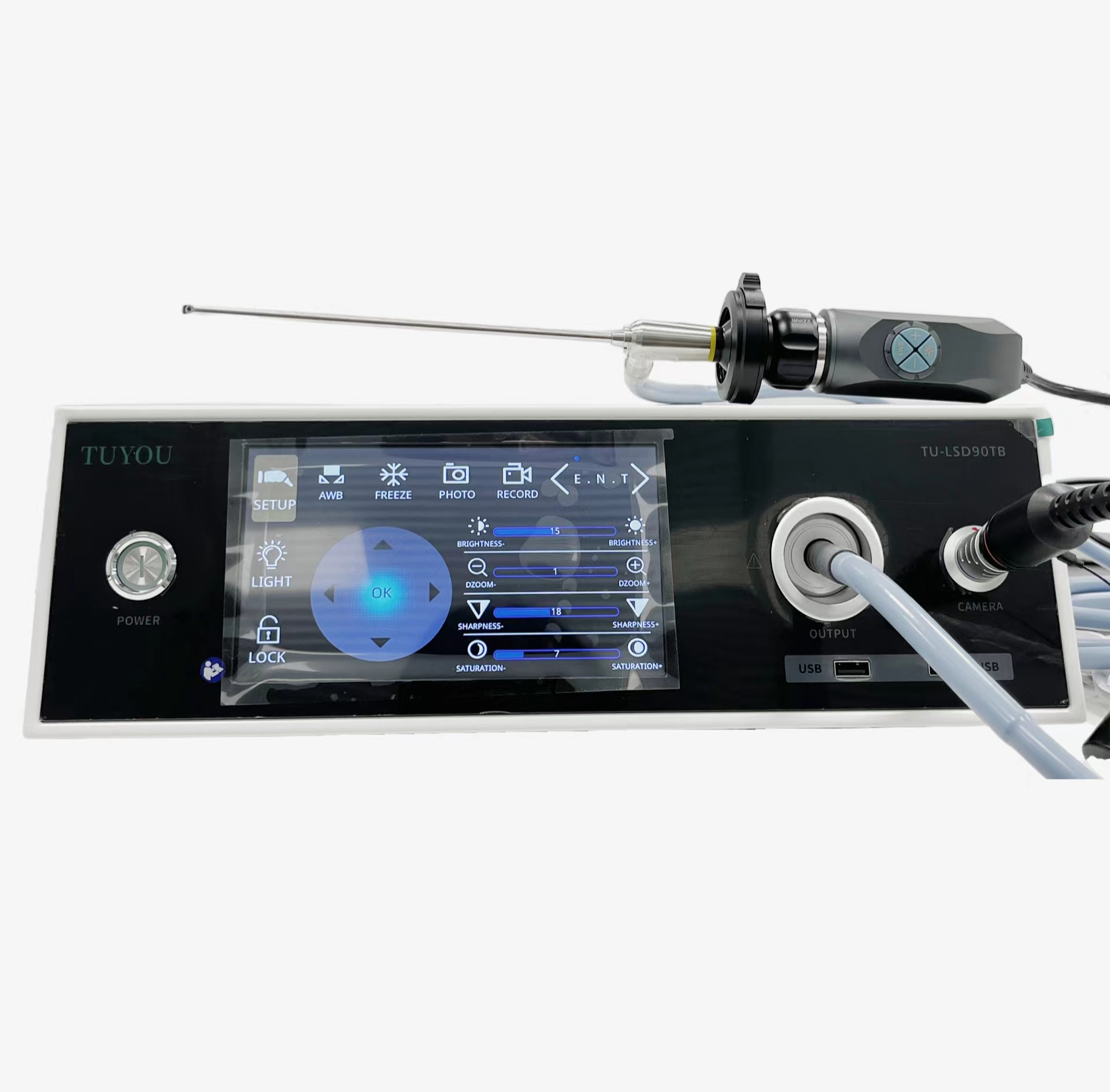 Full HD 1080P ENT Portable Endoscopy Camera With Touchscreen And LED Light Source