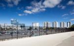 Powder coated tubular steel fence