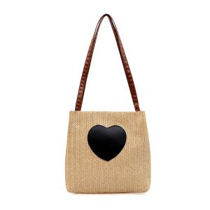 Wholesale Female Portable Straw Woven Bag Beach Large Capacity Ins Single Shoulder Bucket from china suppliers