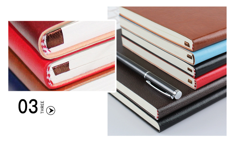 Office and School Stationery A5 Size Internal Page Leather Custom Color Printed Notebooks