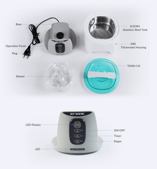 Digital Detachable Household Ultrasonic Washer SS304 40kHz For Watch / Jewelry