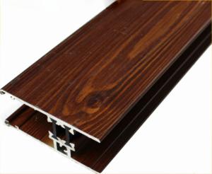 Wholesale Customized Furniture Aluminium Profiles , Wood Grain Finished T Slot Aluminum Framing from china suppliers