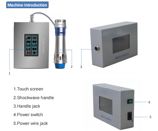 Noninvasive Mini Shockwave Therapy Devices For ED Therapy Machine 350W shockwave therapy for back pain