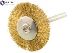 China 3*22 T Shape Crimped Wire Wheel Brush Brass End Brushes Steel Wire Custom Size on sale