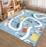 Children Playroom Rug Cartoon Car Traffic Rail Carpets For Living Room Floor,