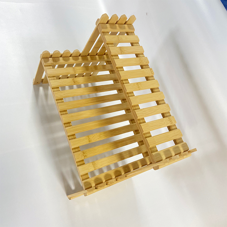 Space-Saving 2-Layer Bamboo Table Top Plant Stand for Flower Pot Storage 37x21.5x30cm