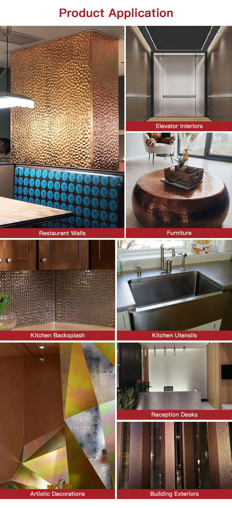 AISI 304 316 PVD Color Mirror Finish Hammered Texture Sheet Of Stainless Steel For Decoration