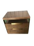 Brass metal frame Maple burl veneer Custom made 2-drawer night stand of hotel