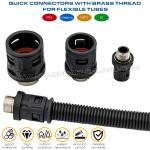 Nylon 6 Quick Connectors (Joints, Fittings) black RAL9005 c/w Metal Male Thread