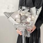 Black and white honeycomb woven ribbon ribbon decoration ribbon bow floral