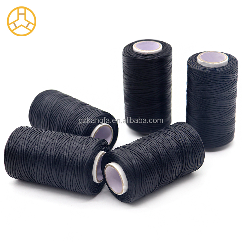 50M/Roll 0.6mm Hand Stitching Cord Flat Waxed Thread for Leather Craft Shoes Bag Belt