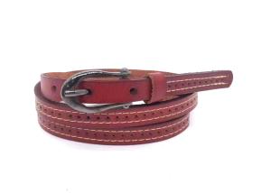 Wholesale Adjustable Dress Casual Skinny Womens Genuine Leather Belt With Punching And Contrast Color Stitching from china suppliers