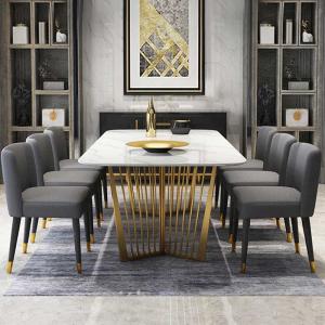 Wholesale Stainless Steel Marble Dining Table And Chairs Rectangular Shape Non Porous from china suppliers