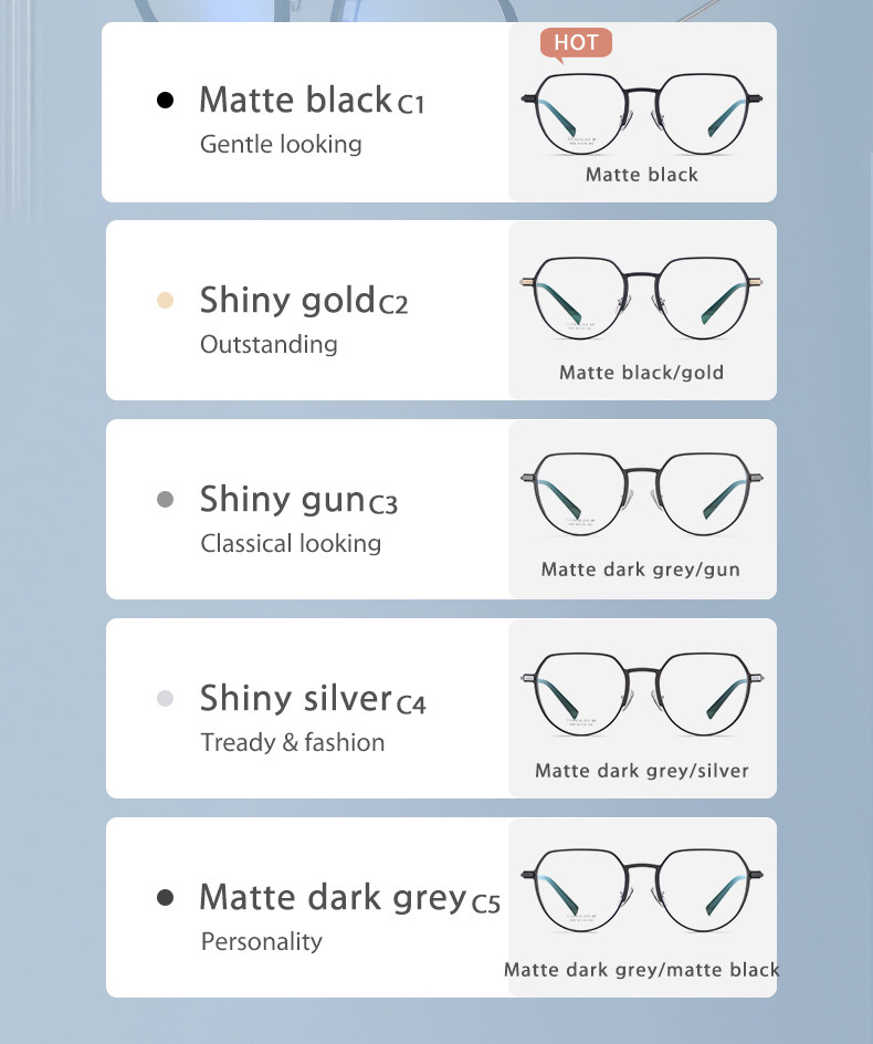 Aluminum Magnesium Titanium Frame Glasses , Custom Lens Round Prescription Glasses