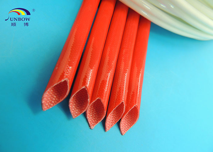 Flame Retardant Red Silicone Fiberglass Sleeve For Insulating Protection