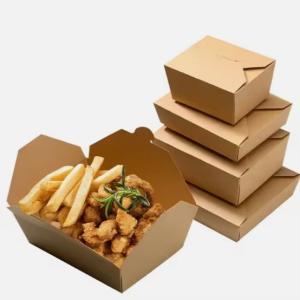 Wholesale Leak Proof Kraft Paper Lunch Boxes For Parties Freezer Safe Eco Friendly from china suppliers