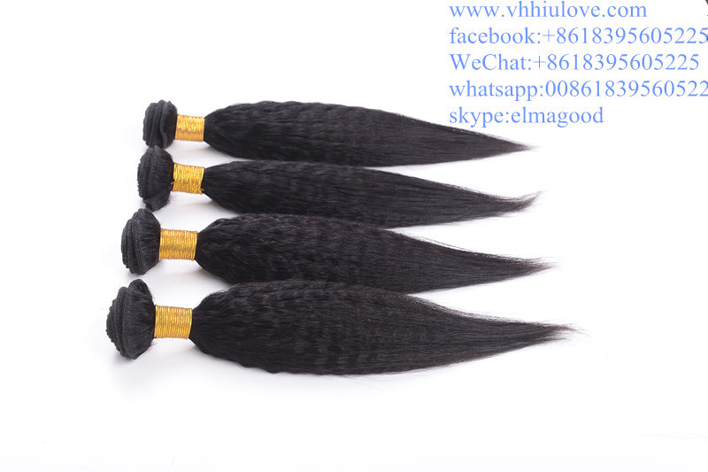 Kinky Straight Chinese Human hair extension/hair wefts/hair weaving