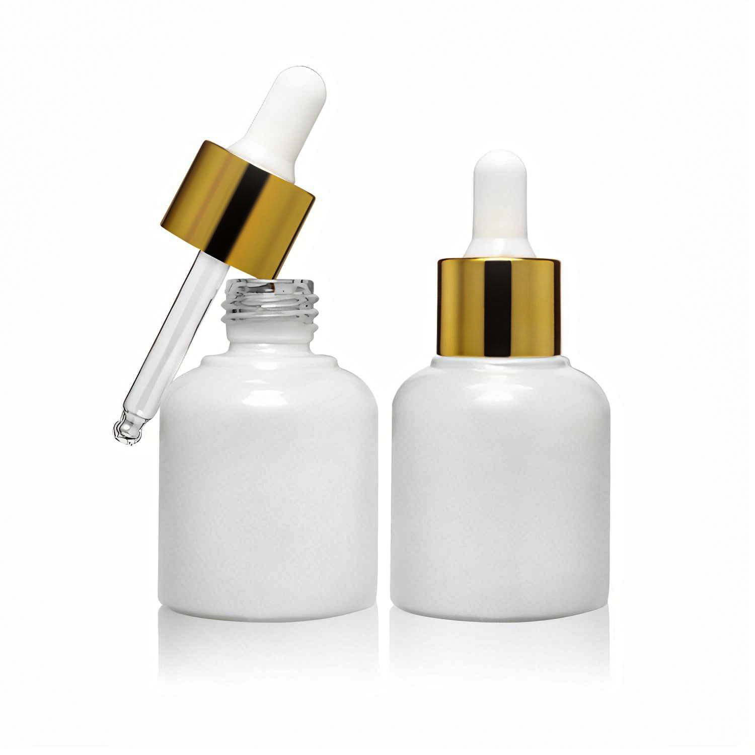 35ml OEM White Skin Care Bottle Glass Container With Dropper