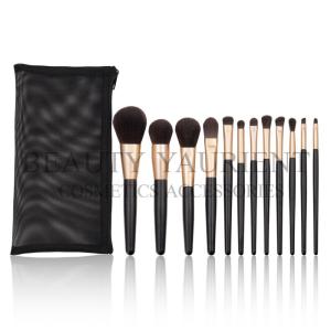 Wholesale OEM ODM Multifunction Makeup Brush Set 12pcs With Black Wooden Handle from china suppliers