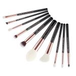 Portable Eco ISO14001 Natural Makeup Brushes Set 10 Piece Collection