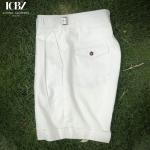 High Waist Men's Classic Overalls Summer Trousers with Logo in Vintage Cotton