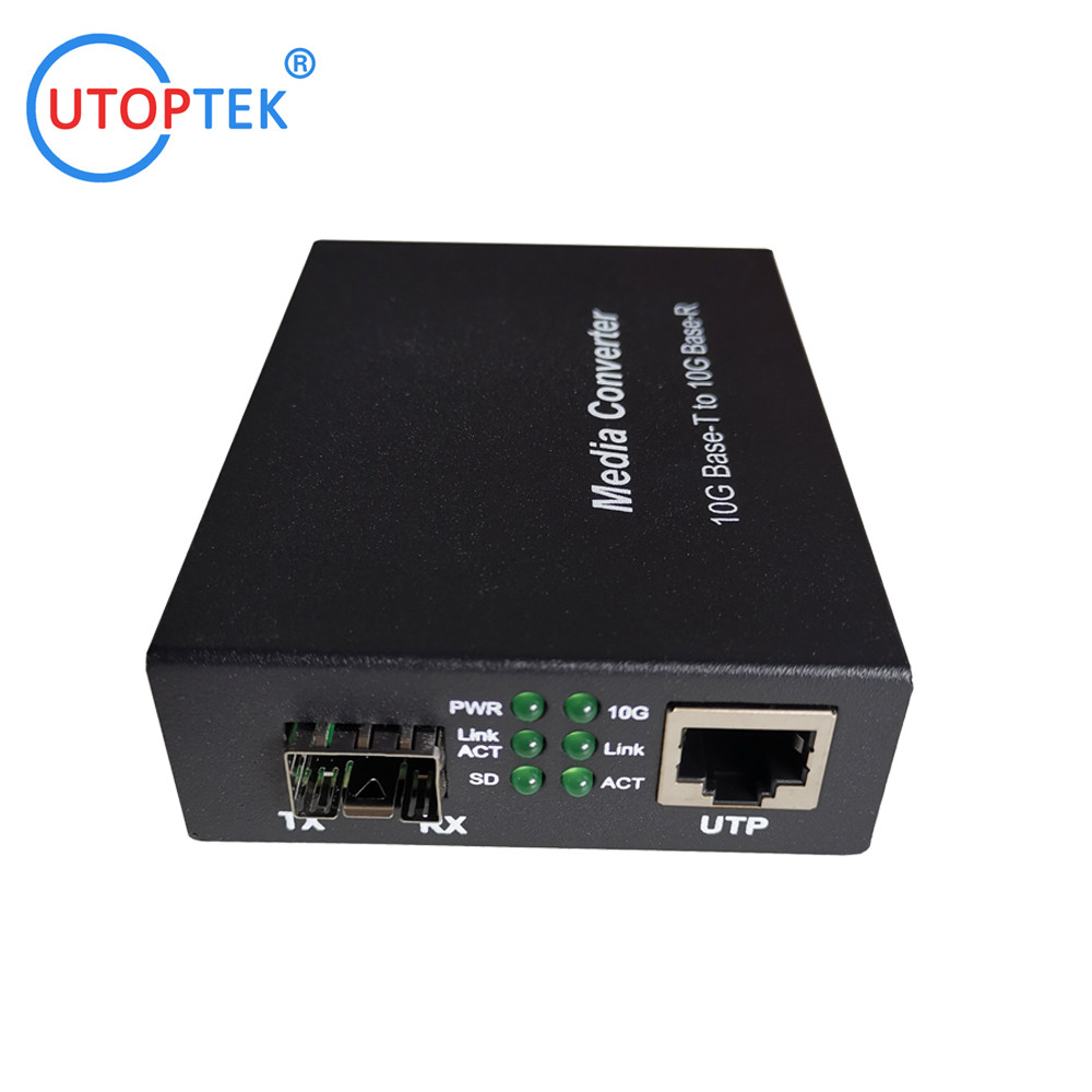 10G SFP+ to RJ45 Fiber Media Converter with 10G SR 850nm 300m SFP+ Transceiver Module
