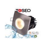 Dimmable Fire Rated DownLights , Black Square LED Ceiling Lights