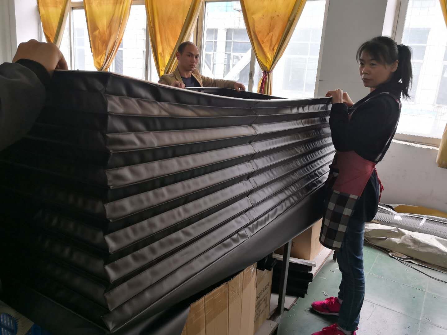 dust protective bellows made with metal frame +PVC +fiber cloth cover for machine lifting platform