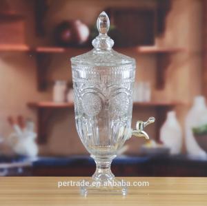 Wholesale Deep Cutted Engraved 5l Glass Jar With Lid . Glass Food Storage Jars from china suppliers