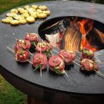 Corten Steel Outdoor Cooking Grills 100cm Corten Steel Fire Pit For Barbecue