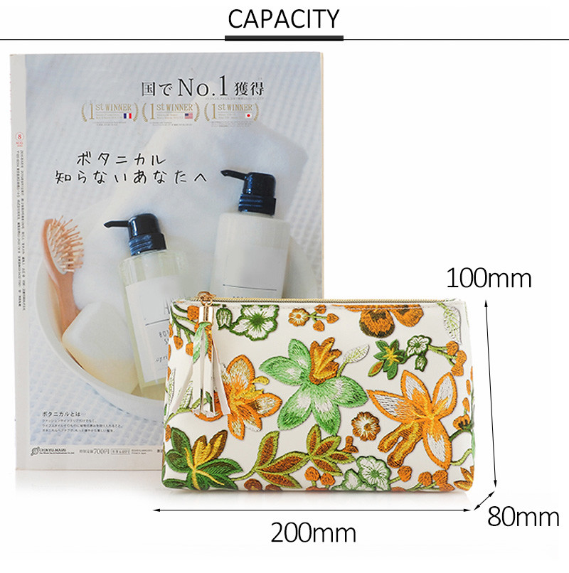 Wholesale Vivid Embroidery Flower Pattern Fabric Elegant Beauty Bag