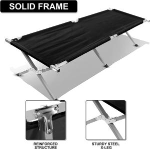 Wholesale Folding Metal Bunk Cot Steel Frame Sleep Adjustable Foldable Portable Single Outdoor Camping Bed from china suppliers