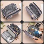 Women Travel Double Zip Polyester Cosmetic Bag