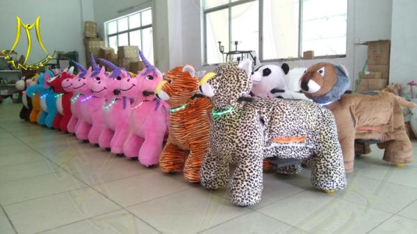 Hansel stuffed indoor machine battery rides plush motorized riding animals