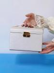 Customized Luxury Small Jewelry Box Organizer PU Handle Jewellery Organiser Box