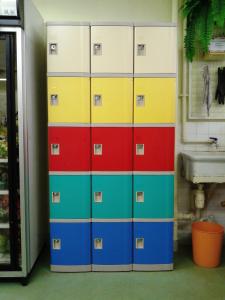 Wholesale Safety / Ventilation Plastic School Lockers Red Door Cabinet Gray 2 Tier Lockers from china suppliers