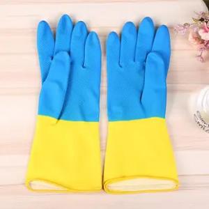 Wholesale Latex Flock Lined Household Gloves Kitchen Dishwashing Gloves 30-32CM Length from china suppliers