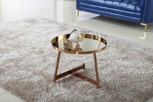 Wholesale Interior Stainless Steel Shining Coffee Table Round Rose Gold Living Room Furniture from china suppliers